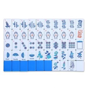 American Mahjong Tile Set Blue Chinoiserie